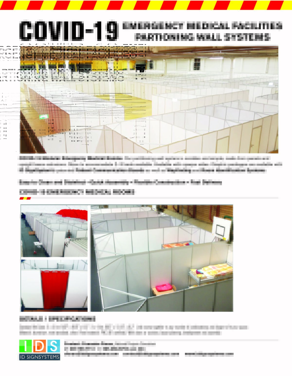 COVID19Emergency Medical Room Wall Partition Systems IDS Signage
