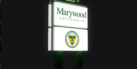 Marywood University lighted signs